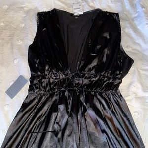 Shiny black maxi dress